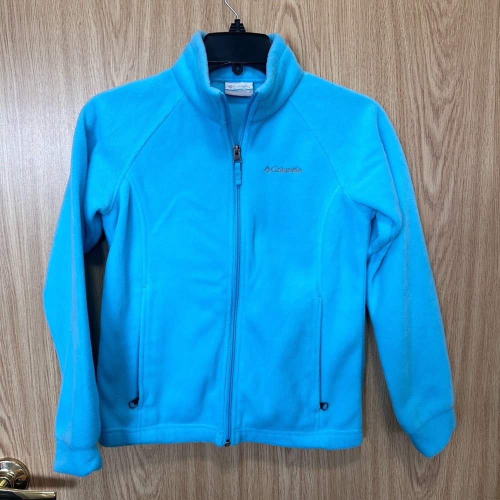 New Columbia Aqua Zip Up Pockets Fleece Cozy Sweater Jacket Girls M(10-12)